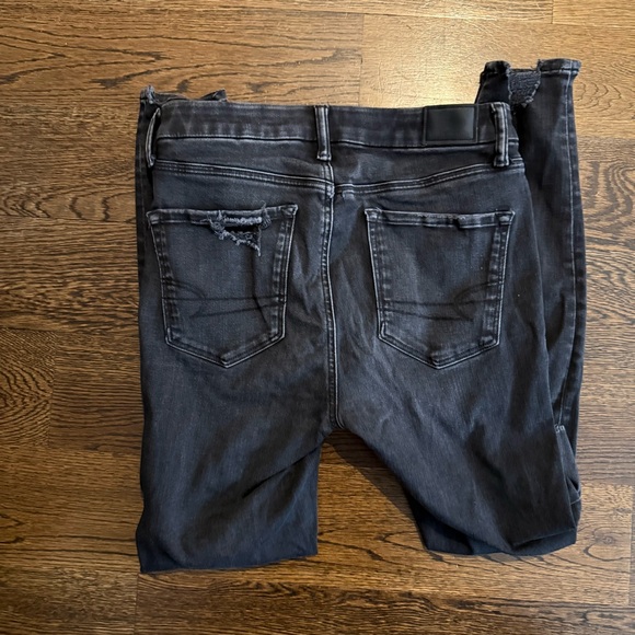 American Eagle Outfitters Black Super High Rise Jegging Jeans Size 8 Luxe Denim - Picture 5 of 5